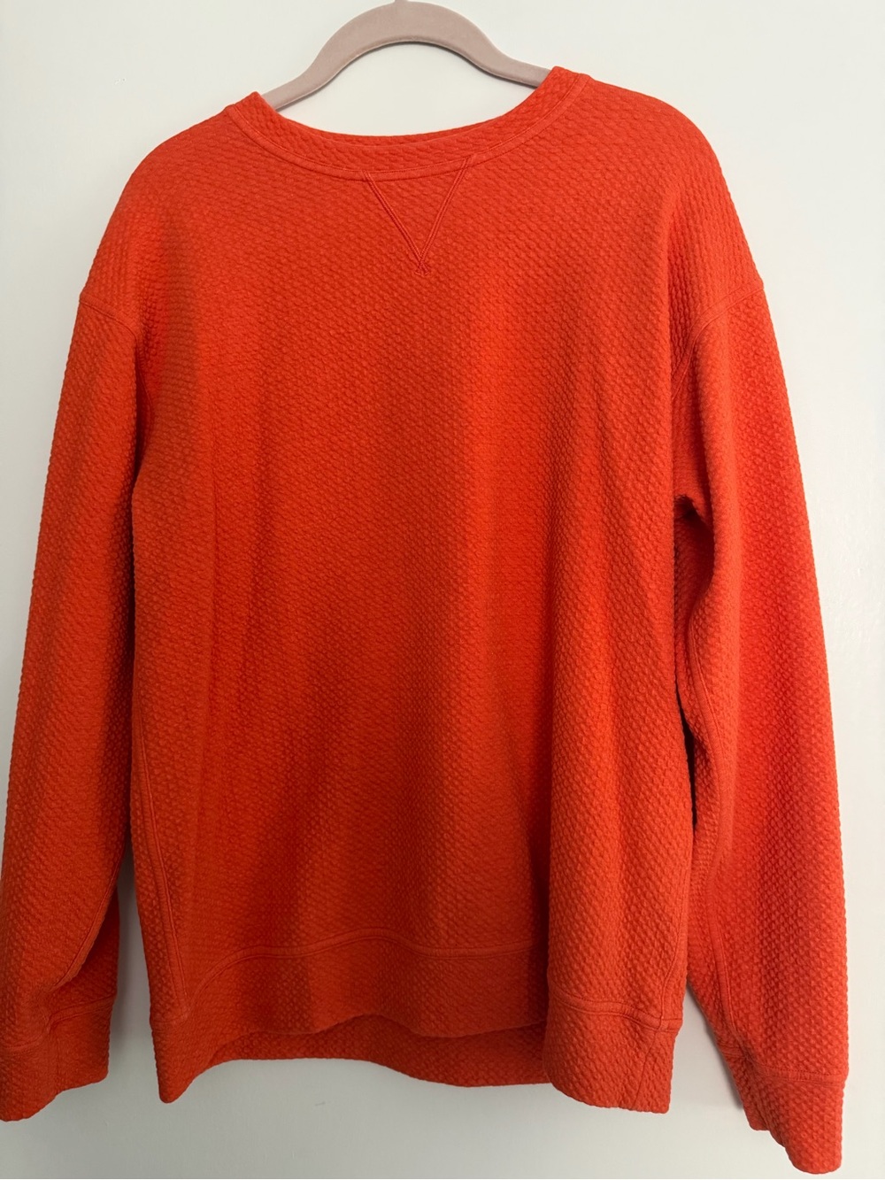 lululemon athletica Men's Orange Textured Crewneck Sweater